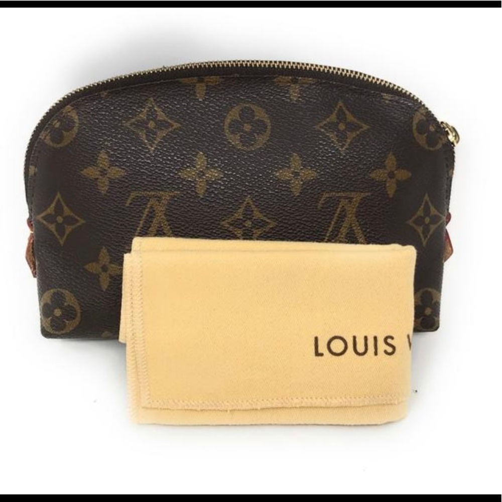 Louis Vuitton Brown Pouch Pochette Monogram Cosmetic Bag